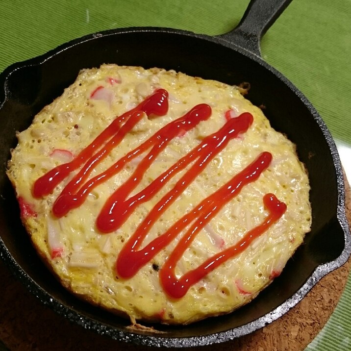 スキレットDE〜えのきとカニカマのオープンオムレツ